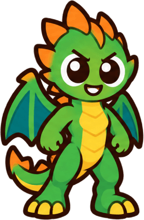 Drake, the dragon companion, at the Flame tier